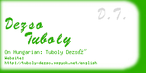 dezso tuboly business card